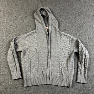 Mazik Gray knit hoodie sweater Top Boho Women's medium
